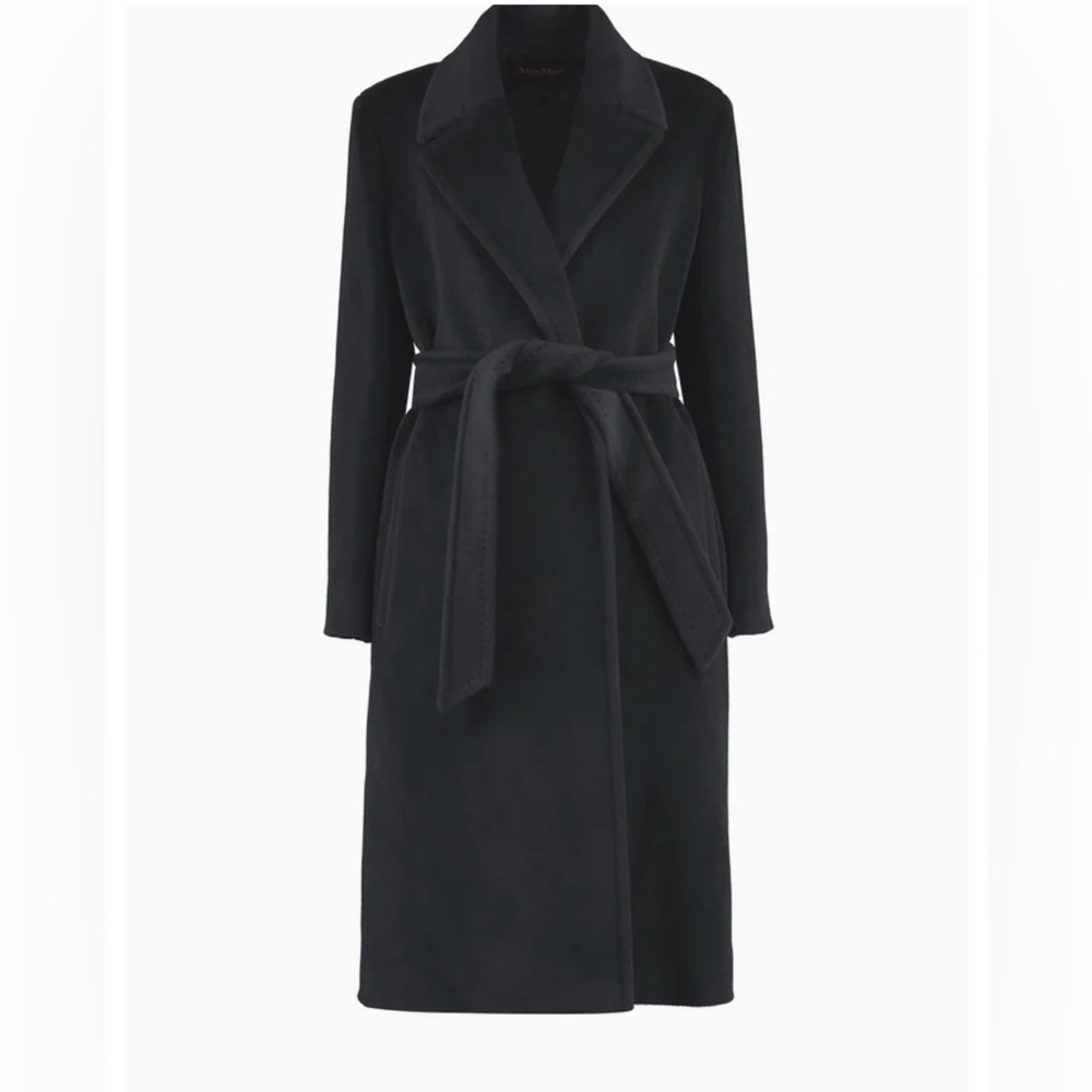 Authentic MaxMara Studio Black Belted Coat